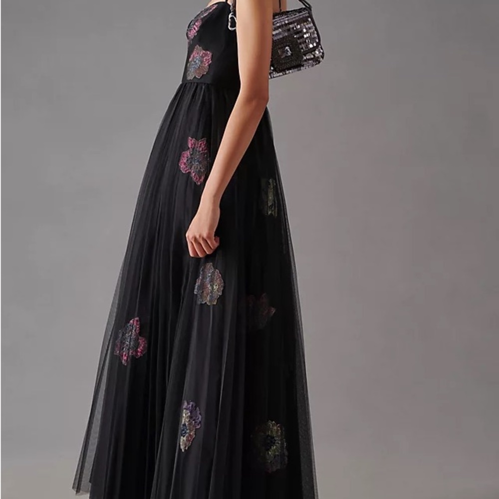 Anthropologie Geisha Designs Floral Tulle Corset Dress XXS - Picture 3 of 5